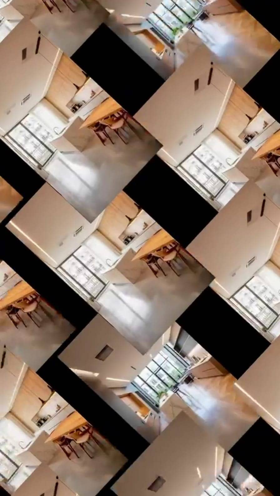 Montage d'images d'un séjour restructuré avec cuisine en bois clair et baies vitrées, Issy-les-Moulineaux